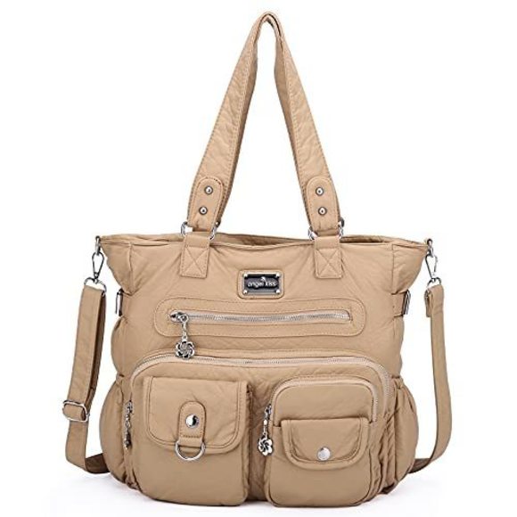 Angel kiss Handbags - Soft PU Leather Handbag – Hobo, Satchel, Tote & Crossbody Travel in Beige
